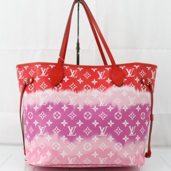 LOUIS VUITTON Escar Neverfull MM Rouge - Picture 2 of 10